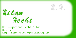 milan hecht business card